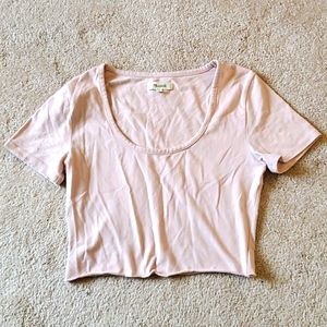 Madewell scoop neck crop tee